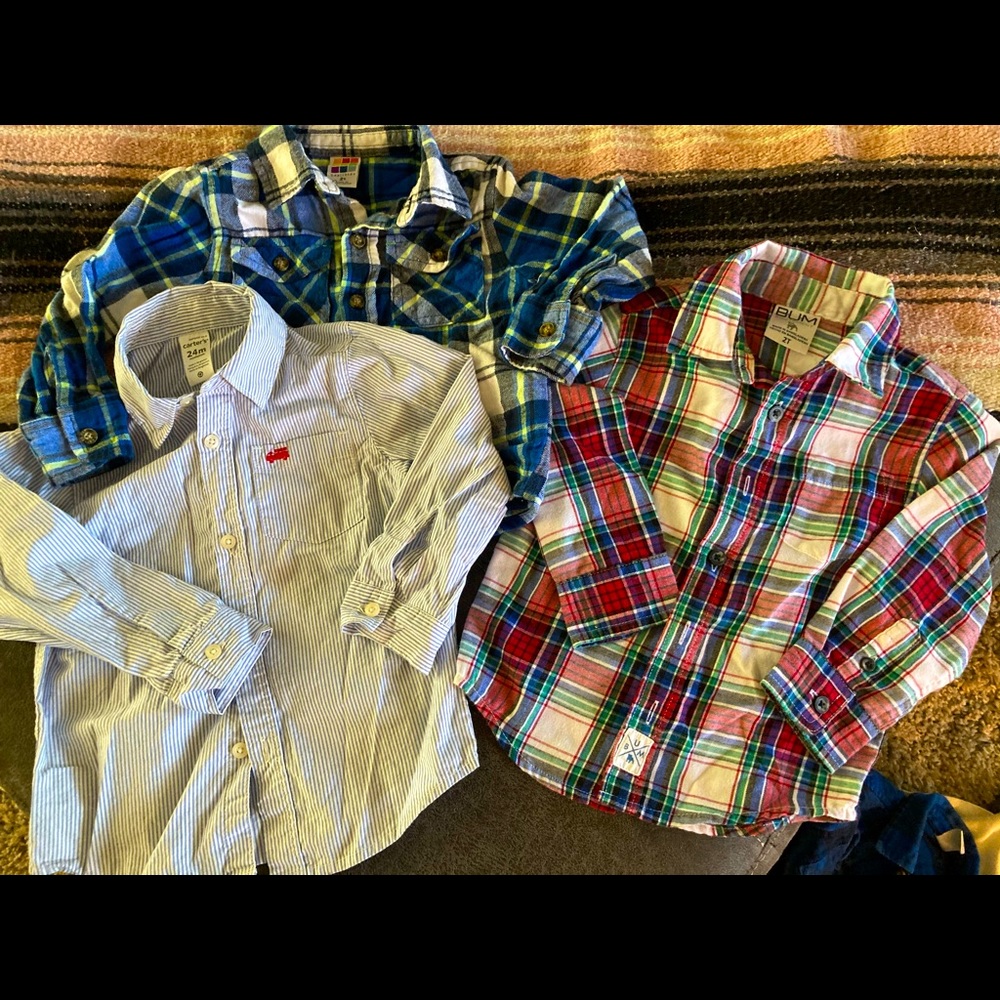 2T Boys Button Down Long Sleeve Bundle